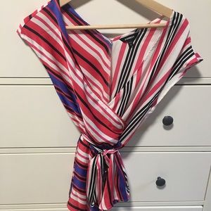 Colorful wrap blouse from express